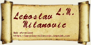 Leposlav Milanović vizit kartica